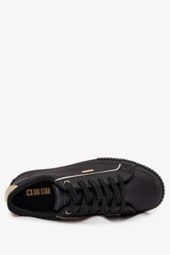 Damskie Sneakersy Z Eko Skóry Big Star SS274025 Czarno-Złote