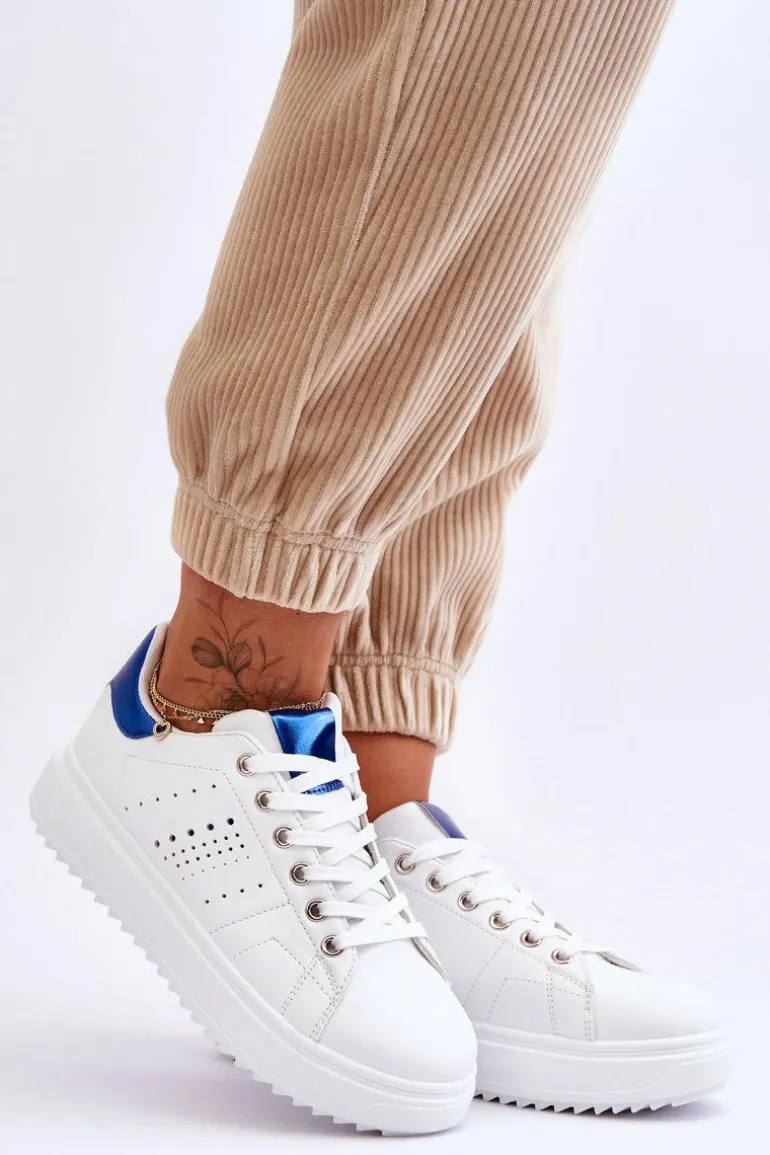 Damskie Sportowe Buty Biało-Niebieskie Be First!