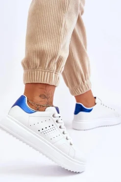 Damskie Sportowe Buty Biało-Niebieskie Be First!