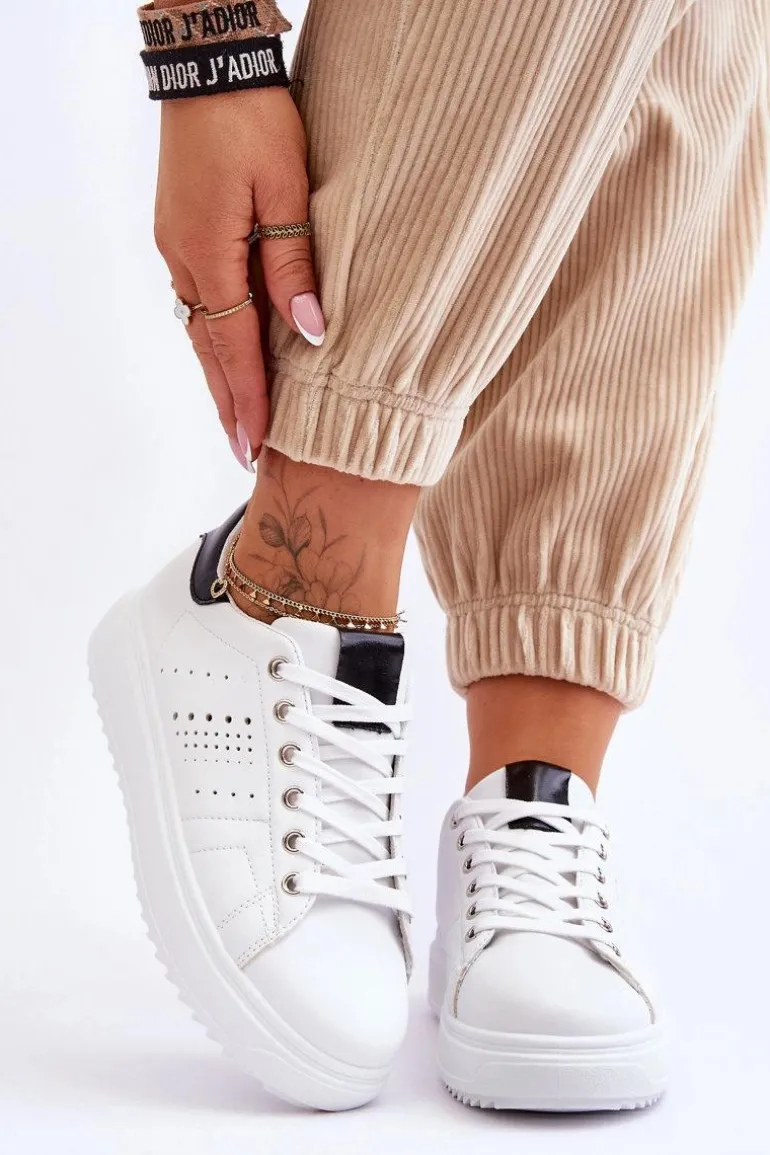 Damskie Sportowe Buty Biało-Czarne Be First!