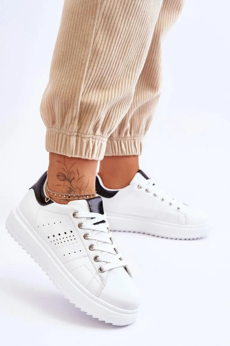 Damskie Sportowe Buty Biało-Czarne Be First!