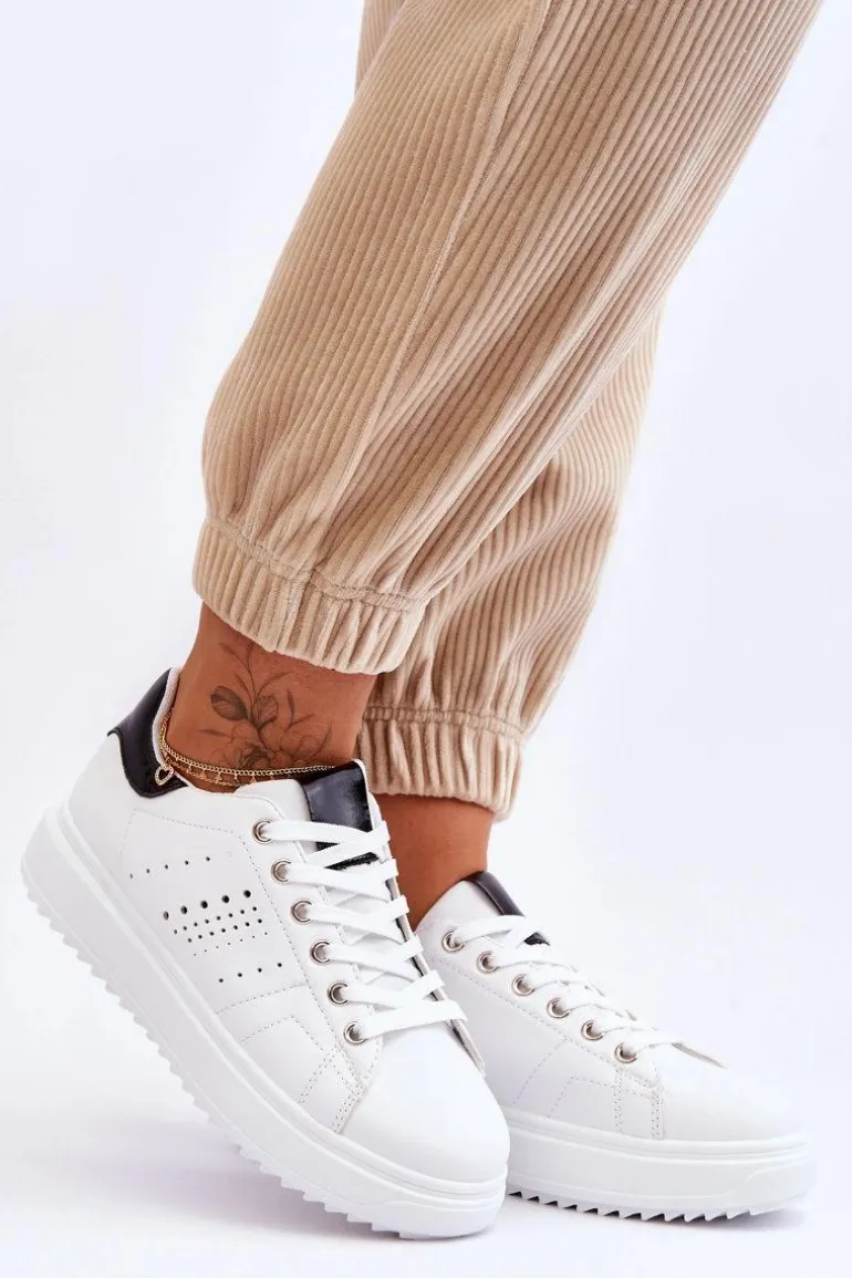 Damskie Sportowe Buty Biało-Czarne Be First!