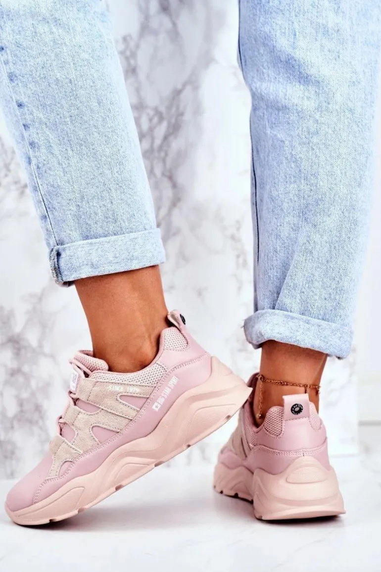 Damskie Sportowe Buty Big Star Różowe GG274637