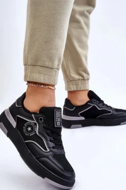 Damskie Sportowe Buty Big Star LL274443 Czarno-Szare