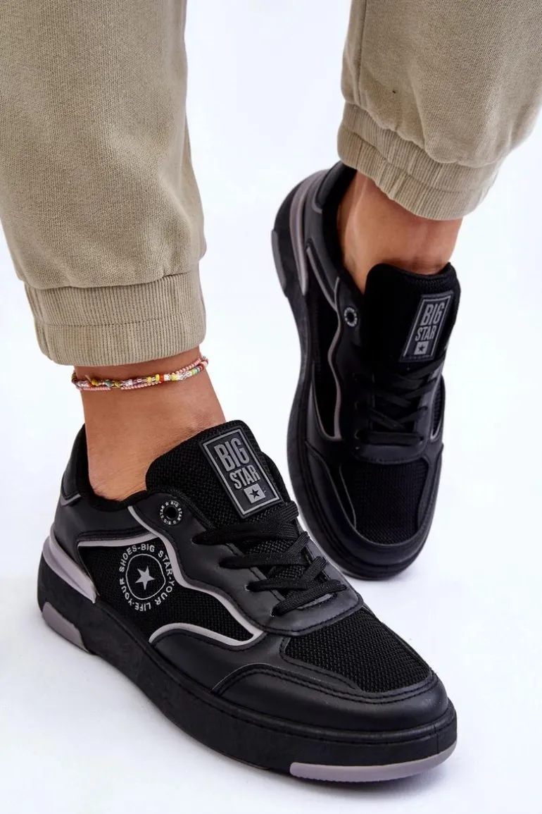 Damskie Sportowe Buty Big Star LL274443 Czarno-Szare