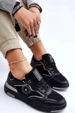 Damskie Sportowe Buty Big Star LL274443 Czarno-Szare