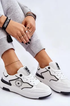 Damskie Sportowe Buty Big Star LL274440 Biało-Czarne