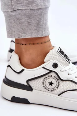 Damskie Sportowe Buty Big Star LL274440 Biało-Czarne