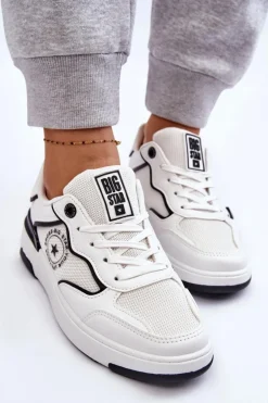 Damskie Sportowe Buty Big Star LL274440 Biało-Czarne