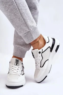 Damskie Sportowe Buty Big Star LL274440 Biało-Czarne