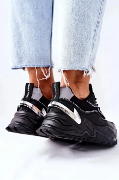 Damskie Sportowe Buty Cross Jeans II2R4018C Czarne