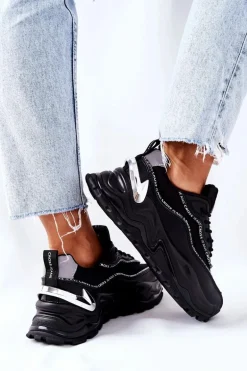 Damskie Sportowe Buty Cross Jeans II2R4018C Czarne