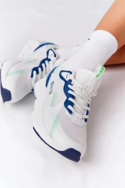 Damskie Sportowe Buty Memory Foam Big Star HH274810 Biało-Zielone