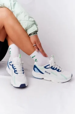 Damskie Sportowe Buty Memory Foam Big Star HH274810 Biało-Zielone