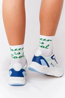 Damskie Sportowe Buty Memory Foam Big Star HH274810 Biało-Zielone