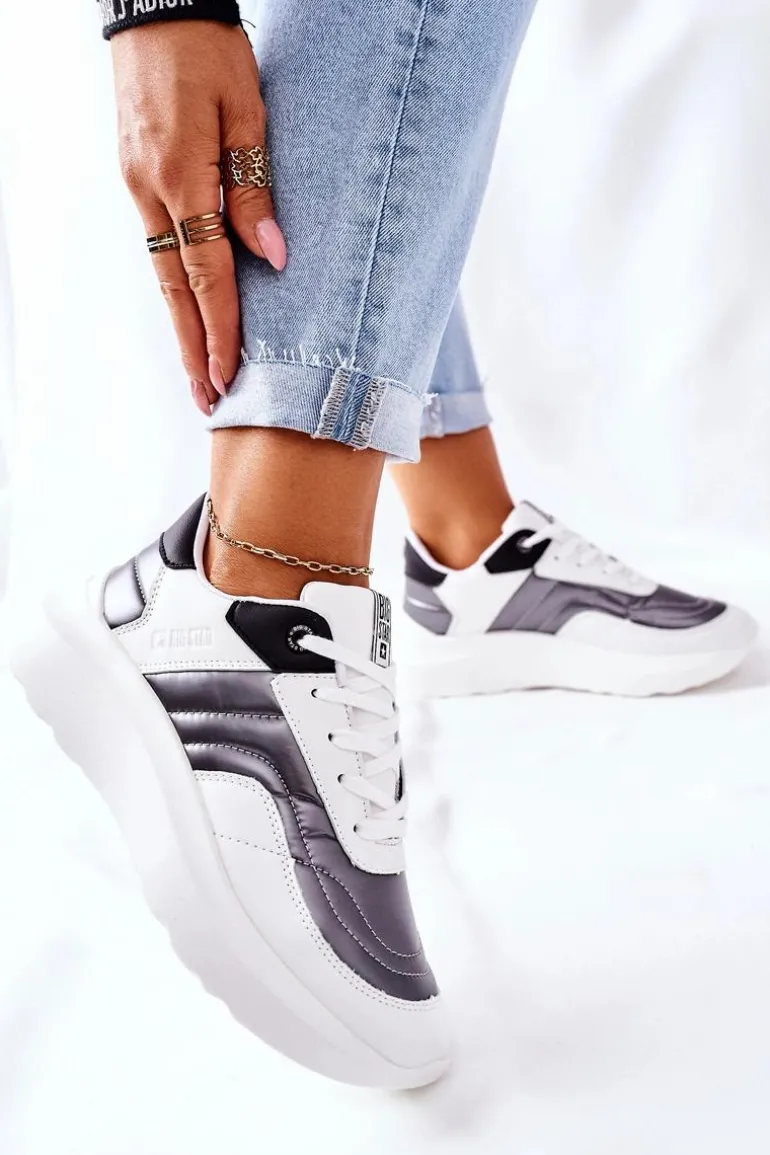 Damskie Sportowe Buty Memory Foam Big Star II274335 Białe