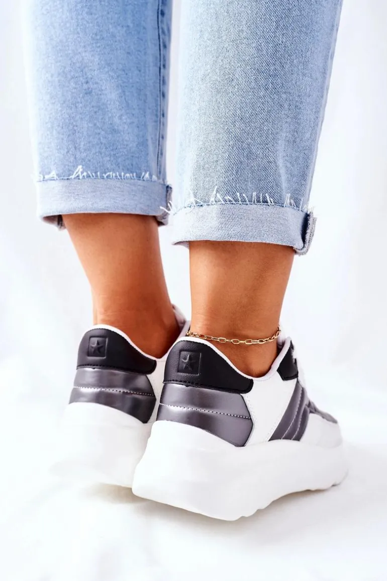 Damskie Sportowe Buty Memory Foam Big Star II274335 Białe