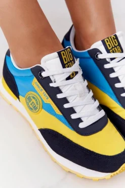 Damskie Sportowe Buty Memory Foam Big Star HH274525 Żółto-Niebieskie