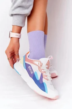 Damskie Sportowe Buty Memory Foam Big Star HH274809 Biało-Różowe