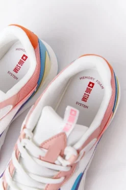 Damskie Sportowe Buty Memory Foam Big Star HH274809 Biało-Różowe