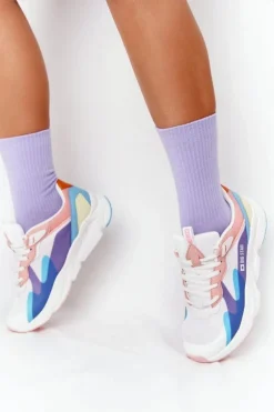 Damskie Sportowe Buty Memory Foam Big Star HH274809 Biało-Różowe