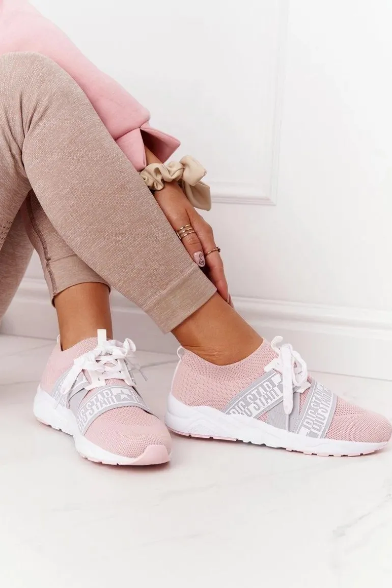 Damskie Sportowe Buty Memory Foam Big Star HH274353 Różowe