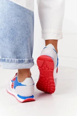 Damskie Sportowe Buty Memory Foam Big Star HH274526 Biało-Niebieskie