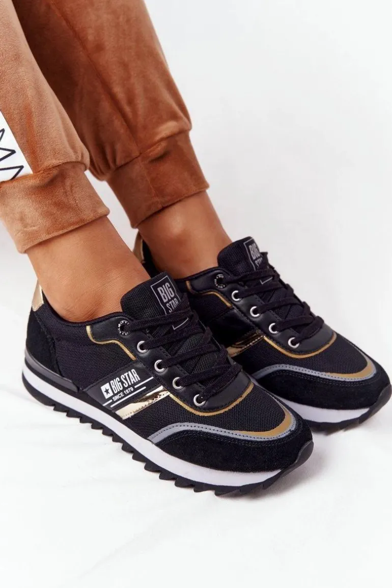 Damskie Sportowe Buty Memory Foam Big Star HH274272 Czarne