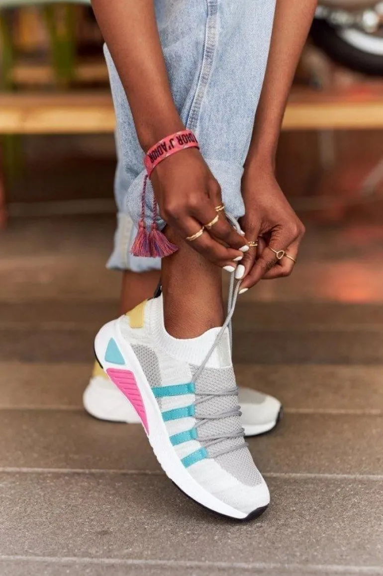 Damskie Sportowe Buty Memory Foam Big Star HH274531 Biało-Szare