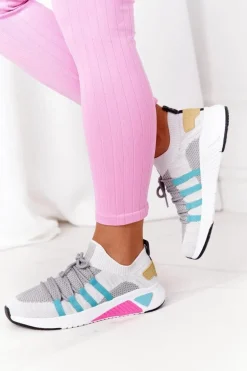 Damskie Sportowe Buty Memory Foam Big Star HH274531 Biało-Szare