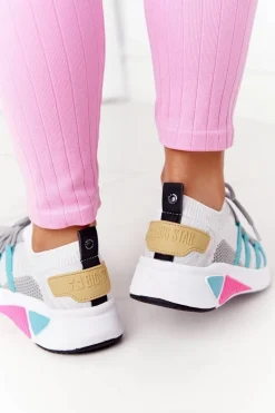 Damskie Sportowe Buty Memory Foam Big Star HH274531 Biało-Szare