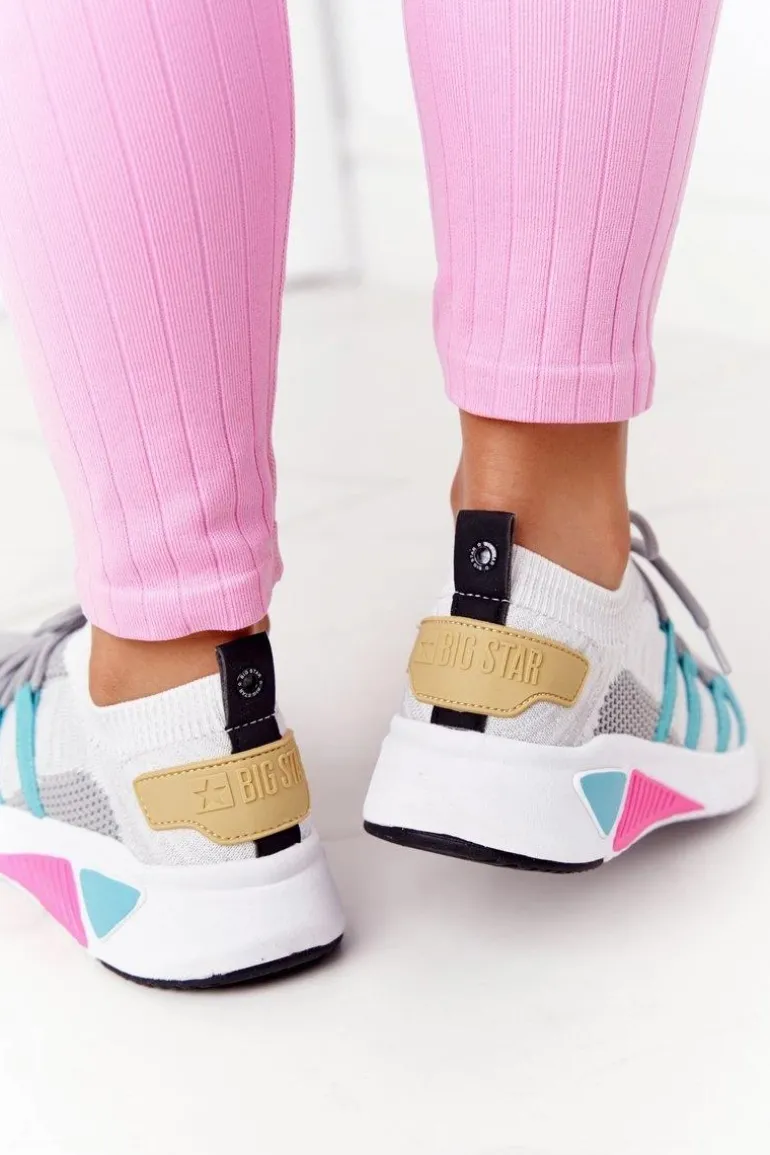 Damskie Sportowe Buty Memory Foam Big Star HH274531 Biało-Szare