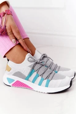 Damskie Sportowe Buty Memory Foam Big Star HH274531 Biało-Szare