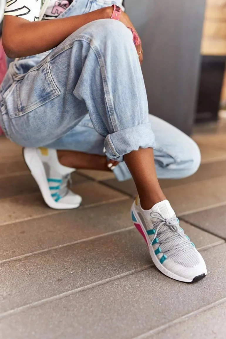 Damskie Sportowe Buty Memory Foam Big Star HH274531 Biało-Szare