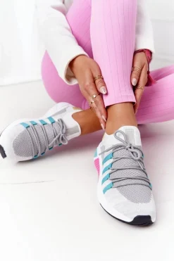 Damskie Sportowe Buty Memory Foam Big Star HH274531 Biało-Szare