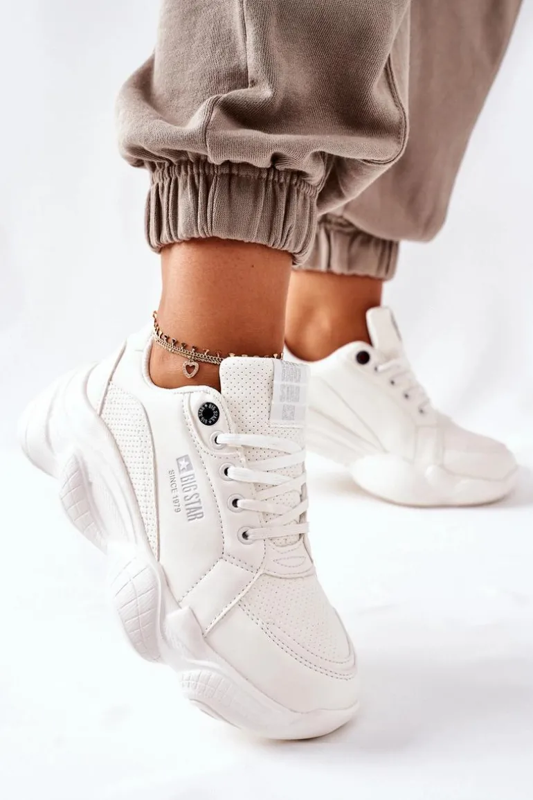 Damskie Sportowe Buty Memory Foam Big Star II274359 Białe