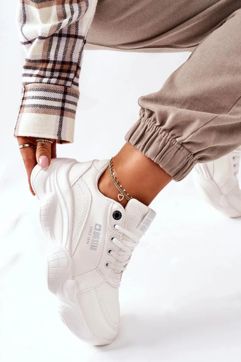 Damskie Sportowe Buty Memory Foam Big Star II274359 Białe