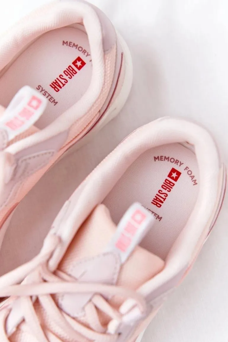 Damskie Sportowe Buty Memory Foam Big Star HH274811 Różowe