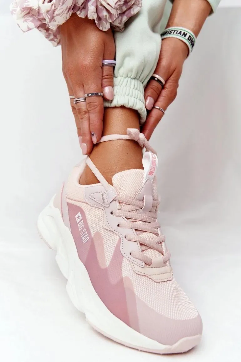 Damskie Sportowe Buty Memory Foam Big Star HH274811 Różowe