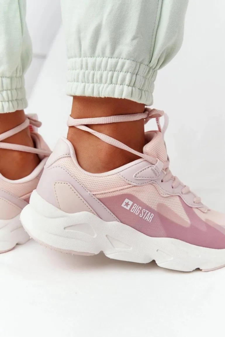 Damskie Sportowe Buty Memory Foam Big Star HH274811 Różowe