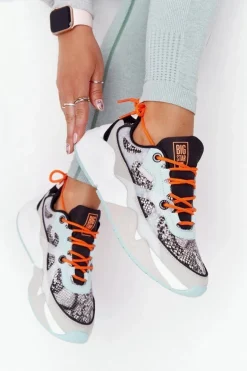 Damskie Sportowe Buty Memory Foam Big Star HH274324 Szaro-Zielone