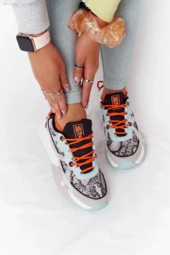 Damskie Sportowe Buty Memory Foam Big Star HH274324 Szaro-Zielone