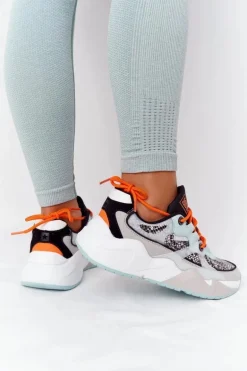 Damskie Sportowe Buty Memory Foam Big Star HH274324 Szaro-Zielone