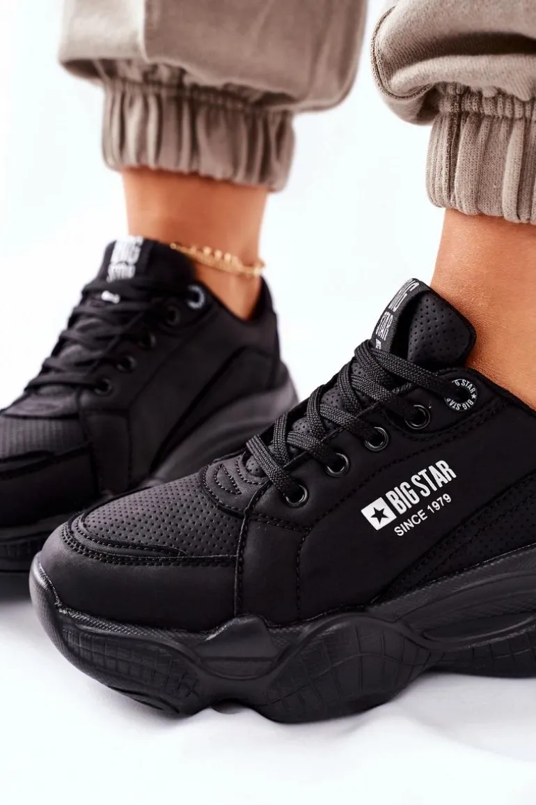 Damskie Sportowe Buty Memory Foam Big Star II274356 Czarne