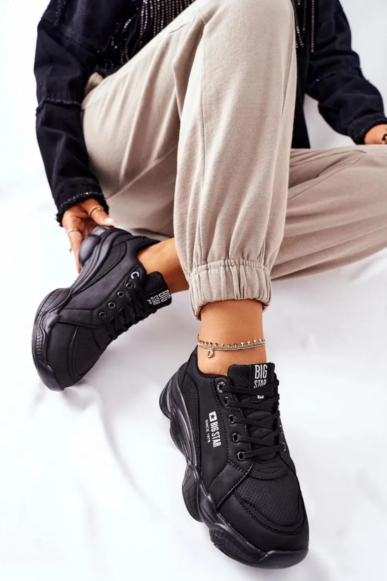 Damskie Sportowe Buty Memory Foam Big Star II274356 Czarne