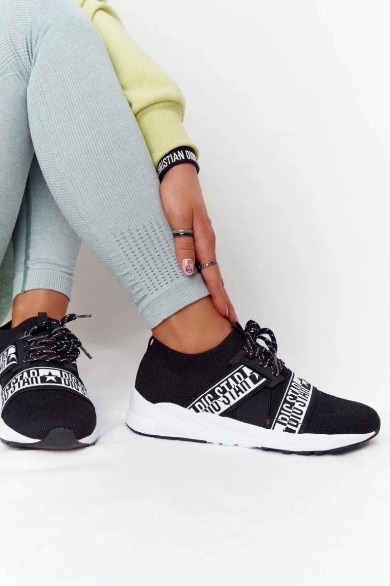 Damskie Sportowe Buty Memory Foam Big Star HH274359 Czarne