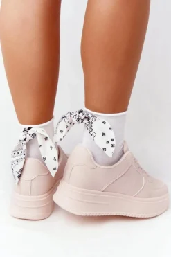 Damskie Sportowe Buty Na Platformie Różowe This Is Me