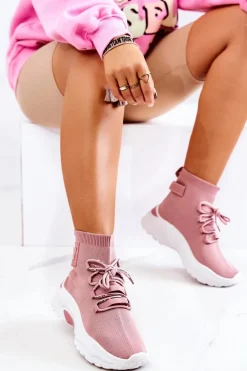 Damskie Sportowe Buty Skarpetkowe Różowe KeSports
