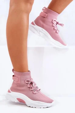 Damskie Sportowe Buty Skarpetkowe Różowe KeSports