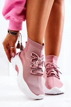 Damskie Sportowe Buty Skarpetkowe Różowe KeSports